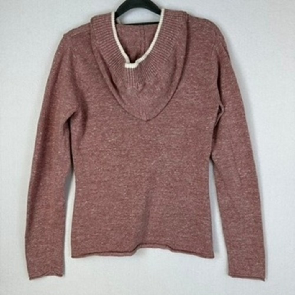 Eddie Bauer Womens Heathered Burgundy Pullover Sweater Hoodie Size S - Picture 2 of 6